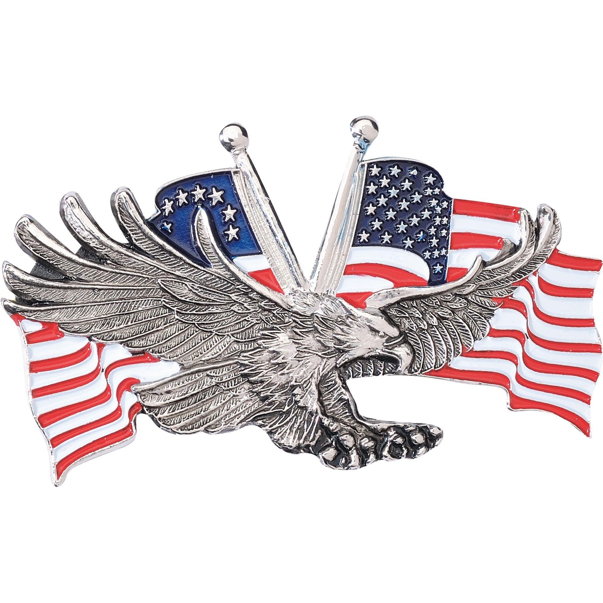  Emblemat metalowy orzeł z flagą amerykańską 