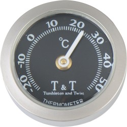 Termometr analogowy srebrno-czarny T&T