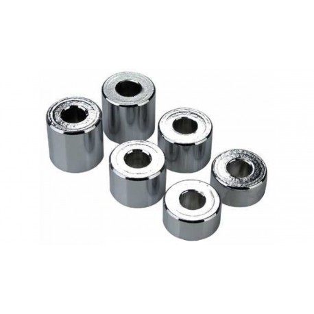 Dystansowe tuleje aluminiowe chromowane zestaw 6 sztuk (2x 10/15/20mm)