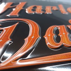 Blaszany szyld dla motocyklisty Harley Davidson Wymiary: 30x40 cm